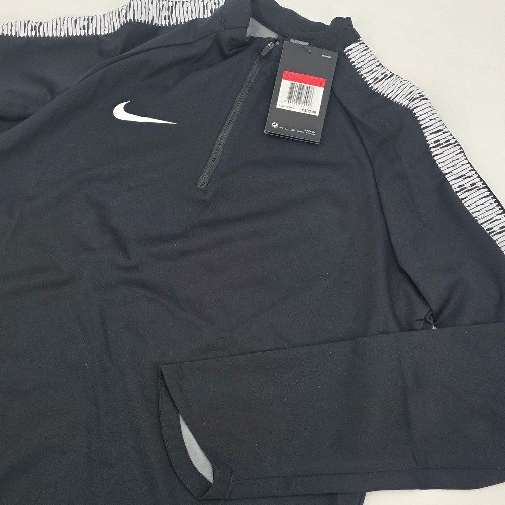 NIKE SHIELD SOCCER 1/4 ZIP YOUTH BOYS LARGE‎ BLACK WHITE PERFORMANCE MOCK NEW!!